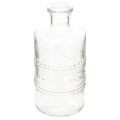 Floristik24 Glasflaske med mønster, cylindrisk, klar, dekorativ vase, 15 cm, 6 stk.