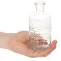Glasflaske med mønster, cylindrisk, klar, dekorativ vase, 15 cm, 6 stk. | Floristik24.dk