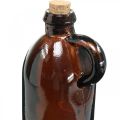 Floristik24 Glasflaske vintage med kork og hank brun Ø7,5 cm H22cm