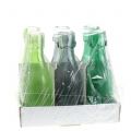Floristik24 Glasflaskevase Ø5cm H16cm grøn/grå 6stk