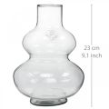 Floristik24 Glasvase rund blomstervase dekorativ vase klart glas Ø16cm H23cm