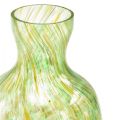 Floristik24 Glasvase glas dekorativ blomstervase grøn gul Ø10cm H18cm