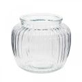Floristik24 Vase med ribbet glas Ø11cm H10cm