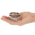 Glasfyrfadsstager med dekorativ metalkant, 6 cm, 4 stk. | Floristik24.dk