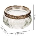 Glasfyrfadsstager med dekorativ metalkant, 6 cm, 4 stk. | Floristik24.dk