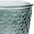 Floristik24 Lanterne med fod, skålglas, dekorativt glas grå Ø10cm H18,5cm