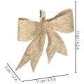 Glittersløjfe, dekorativ sløjfe, guld med klips, 11 cm, 4 stk. | Floristik24.dk