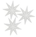 Floristik24 Glitter stjerne hvid 10cm 12stk