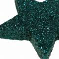 Floristik24 Glitterstjerner til at drysse smaragd 4 / 5cm assorteret 40stk