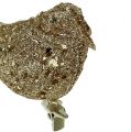 Floristik24 Glitter fugl 8 cm guld med klip 6stk