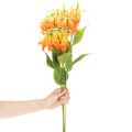 Kunstig Gloriosa orange blomst med lange stilke til vaser 80 cm 3 stk. | Floristik24.dk