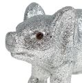 Floristik24 Lucky gris 13cm sølv med glimmer 4stk