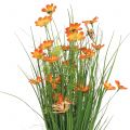 Floristik24 Græsbundt med blomster og sommerfugle Orange 70cm