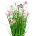 Floristik24 Flok græs med blomster og sommerfugle lyserød 70 cm