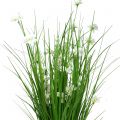 Floristik24 Flok græs med blomster hvide 70 cm