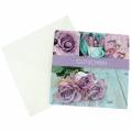 Floristik24 Kuponkort rose lilla + kuvert 1 stk