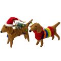 Floristik24 Dekorativ gravhund til juletræ, 16 cm, 2 stk.