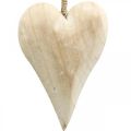 Hjerte i træ, dekorativt hjerte til ophæng, hjertedekoration H16cm 2stk