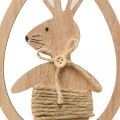 Floristik24 Dekorativt vedhæng i træ påskedekoration kanin i ægget 9×1,5×23cm 6 stk.