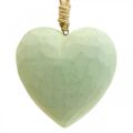 Floristik24 Træ hjerte deco bøjle hjerte lavet af træ deco grøn 12cm 3 stk