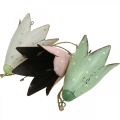 Floristik24 Metalblomster, blåklokker til at hænge, forårsdekoration, metalvedhæng H10,5 cm hvid, pink, grøn sæt med 3