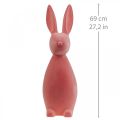 Floristik24 Deco Bunny Deco Easter Bunny Flocked Orange Abrikos H69cm