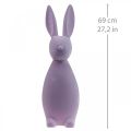 Floristik24 Deco Bunny Deco Easter Bunny Flocked Lila Lilla H69cm