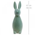Floristik24 Dekorativ kanin dekorativ påskehare flokket grågrøn H47cm