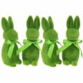 Floristik24 Bunny flocked grøn 16cm 4stk