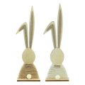 Floristik24 Kaniner med glitter trækaniner bordpynt påske H36cm 2stk