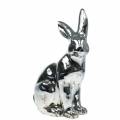 Floristik24 Kanin sølv antik H35cm Stor dekorativ kanin til butiksvinduer