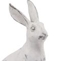 Floristik24 Kanin siddende dekorativ kanin kunststen hvid grå H21,5cm