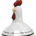 Floristik24 Dekorativ kylling sort og hvid stribet keramik figur påske H17cm 2stk