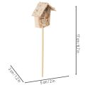 Dekorativt fuglehus, birk, 5 cm, blomsterpæle, 4 stk. | Floristik24.dk