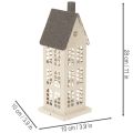Dekorativt metalhus med vinduer og pejs, 28 cm | Floristik24.dk