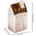 Dekorativt sæt af keramik miniaturehuse, borddekoration, 9 cm, 3 dele | Floristik24.dk