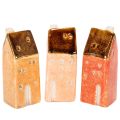 Floristik24 Dekorativt miniaturehus i keramik til vindueskarm, 10 cm, 3 stk.