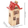 Keramik Husdekorationssæt Små Huse med Rødt Tag 8cm 2 stk. | Floristik24.dk