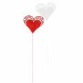 Floristik24 Hjerte på en pind, dekorativt stikhjerte, bryllupsdekoration, Valentinsdag, hjertedekoration 16 stk.