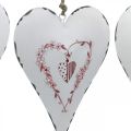 Floristik24 Dekorative hjerter til ophæng af metal hvidt metal hjerte 12×16cm 3stk