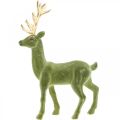 Floristik24 Dekorativ hjorte dekorativ figur dekorativ rensdyr flokket grøn H37cm