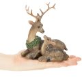 Dekorativ figur af en hjortefamilie med sne som vinterdekoration, 17 cm | Floristik24.dk