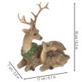 Dekorativ figur af en hjortefamilie med sne som vinterdekoration, 17 cm | Floristik24.dk