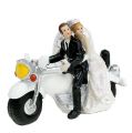 Floristik24 Bryllupsfigur brudeparret på motorcykel 9 cm