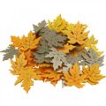 Floristik24 Scatter dekoration efterår, ahorn blade, efterårsblade gylden, orange, gul 4cm 72p