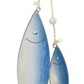 Floristik24 Fiske dekorative bøjler i træ fisk blå hvid 11,5/20 cm sæt af 2