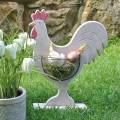 Floristik24 Træhane med kurv, påskedekoration, træfigur til plantning, forårsdekoration, dekorativ kylling