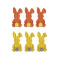 Floristik24 Trækaniner dekorative kaniner Påskepynt gul orange 4×8cm 6stk