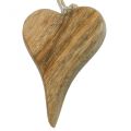 Floristik24 Træ hjerte deco bøjle hjerte træ dekoration til ophængning af natur 14cm