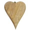 Floristik24 Træ hjerte deco bøjle hjerte træ dekoration til ophængning af natur 26cm